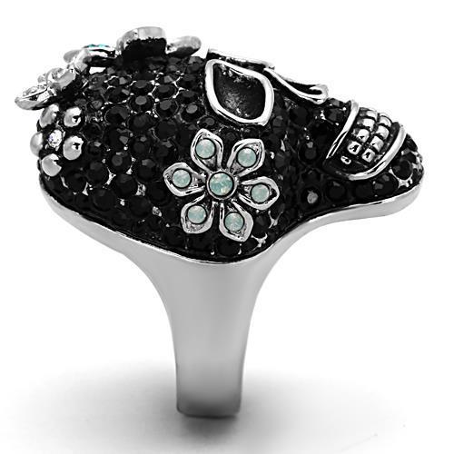 TK1342 - High polished (no plating) Stainless Steel Ring with Top Grade Crystal in Multi Color-4