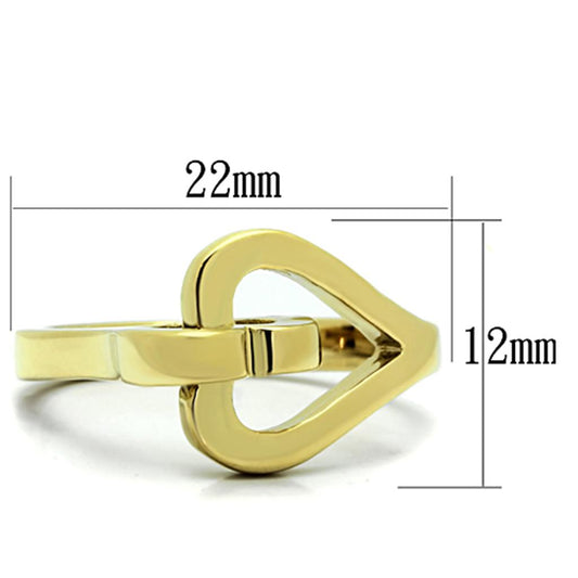 TK1382 - IP Gold(Ion Plating) Stainless Steel Ring with No Stone-1