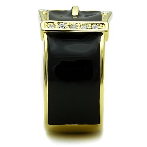 TK1396 - IP Gold(Ion Plating) Stainless Steel Ring with Top Grade Crystal in Clear-3