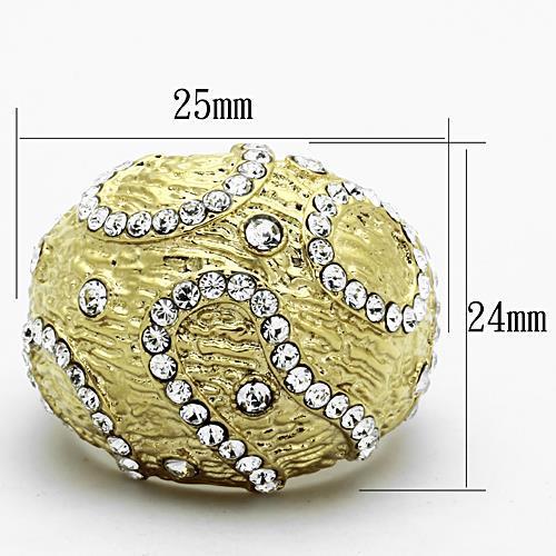 TK1419 - IP Gold(Ion Plating) Stainless Steel Ring with Top Grade Crystal in Clear-1