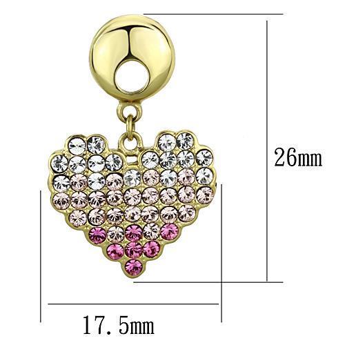 TK1456 - IP Gold(Ion Plating) Stainless Steel Earrings with Top Grade Crystal in Multi Color-1