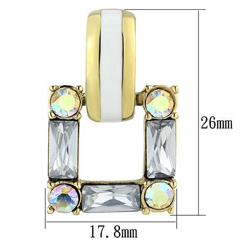 TK1465 - IP Gold(Ion Plating) Stainless Steel Earrings with Top Grade Crystal in Clear-1