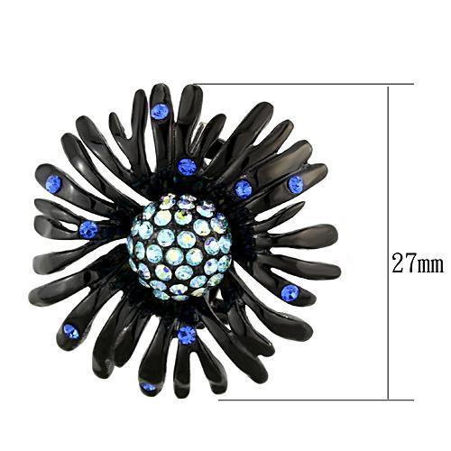 TK1476 - IP Black(Ion Plating) Stainless Steel Earrings with Top Grade Crystal in Multi Color-1
