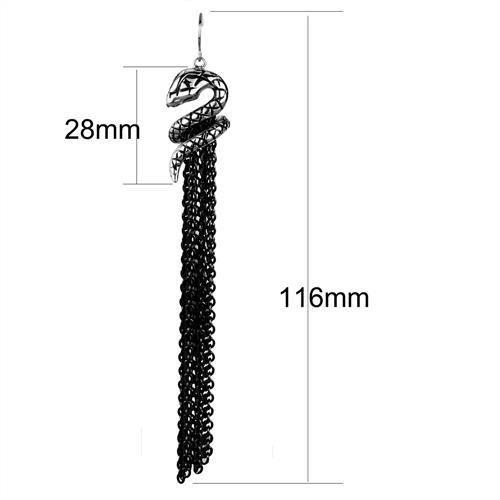 TK1479 - Two-Tone IP Black Stainless Steel Earrings with No Stone-1