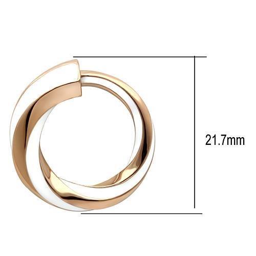 TK1488 - IP Rose Gold(Ion Plating) Stainless Steel Earrings with Epoxy in White-1