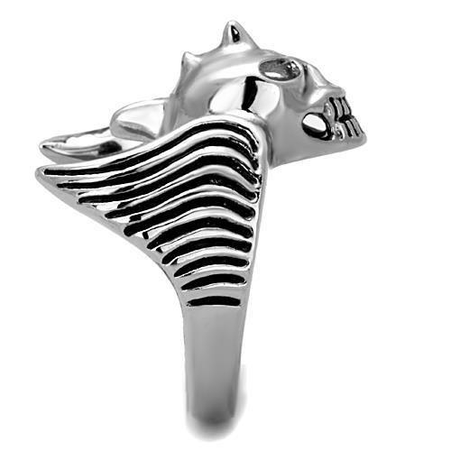 TK1599 - High polished (no plating) Stainless Steel Ring with Epoxy in Jet-3