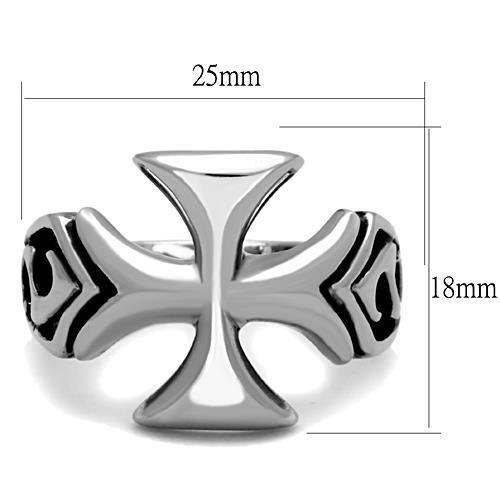 TK1602 - High polished (no plating) Stainless Steel Ring with Epoxy in Jet-1