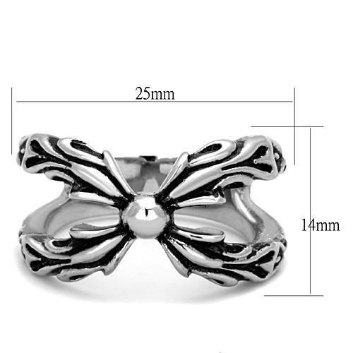 TK1605 - High polished (no plating) Stainless Steel Ring with Epoxy in Jet-1