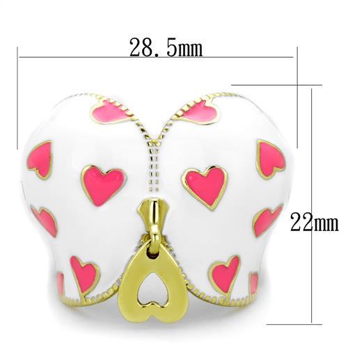 TK1622 - IP Gold(Ion Plating) Stainless Steel Ring with Epoxy in Multi Color-1