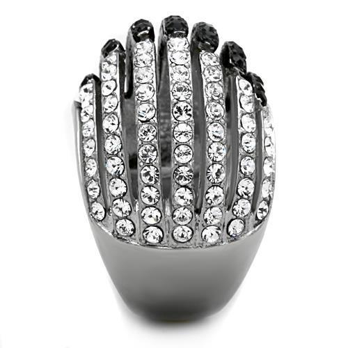 TK1686 - Two-Tone IP Black Stainless Steel Ring with Top Grade Crystal in Jet-3