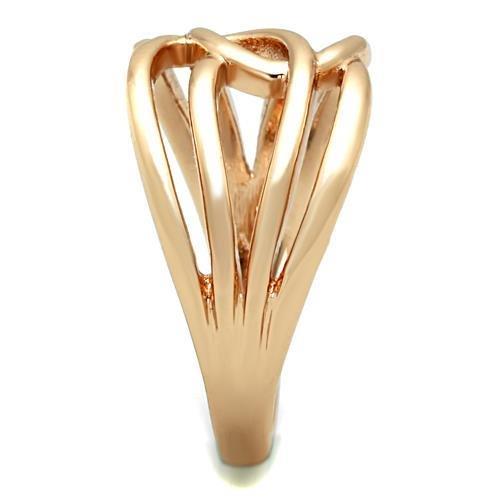 TK1696 - IP Rose Gold(Ion Plating) Stainless Steel Ring with No Stone-3