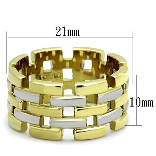 TK1705 - Two-Tone IP Gold (Ion Plating) Stainless Steel Ring with No Stone-1