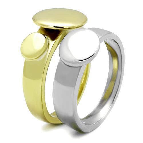 TK1706 - Two-Tone IP Gold (Ion Plating) Stainless Steel Ring with No Stone-3