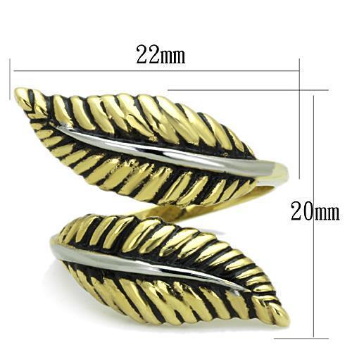TK1707 - Two-Tone IP Gold (Ion Plating) Stainless Steel Ring with Epoxy in Jet-1