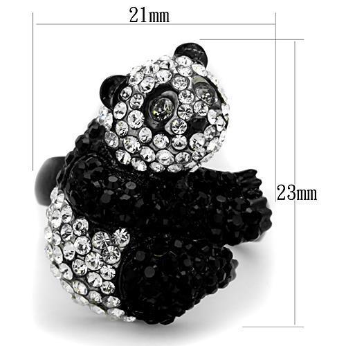 TK1735 - Two-Tone IP Black Stainless Steel Ring with Top Grade Crystal in Black Diamond-1
