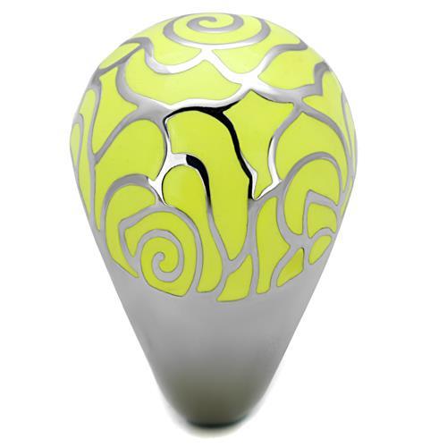 TK1740 - High polished (no plating) Stainless Steel Ring with Epoxy in Citrine Yellow-3