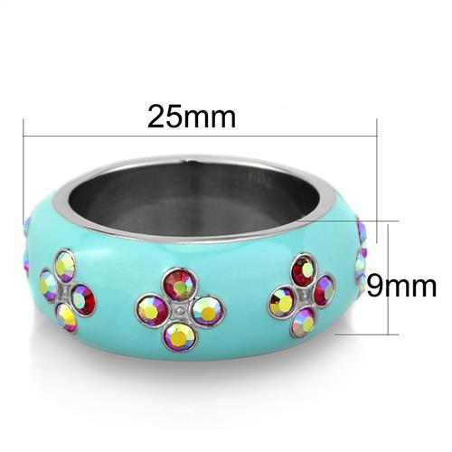 TK1768 - High polished (no plating) Stainless Steel Ring with Top Grade Crystal in Light Rose-1
