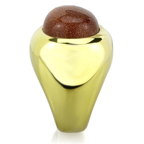 TK1781 - IP Gold(Ion Plating) Stainless Steel Ring with Synthetic Twinkling in Topaz-3