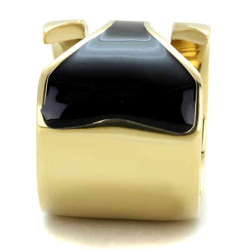TK1860 - IP Gold(Ion Plating) Stainless Steel Ring with Epoxy in Jet-3
