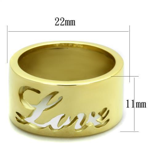 TK1878 - IP Gold(Ion Plating) Stainless Steel Ring with No Stone-1