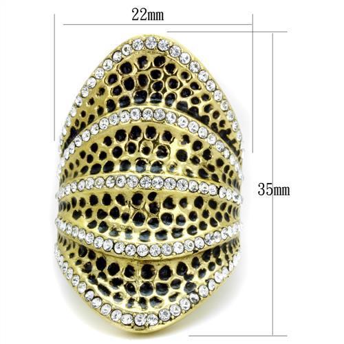 TK1887 - IP Gold(Ion Plating) Stainless Steel Ring with Top Grade Crystal in Clear-1
