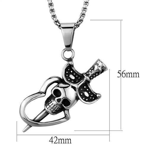 TK1997 - High polished (no plating) Stainless Steel Necklace with No Stone-1