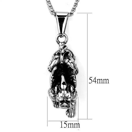 TK1998 - High polished (no plating) Stainless Steel Necklace with No Stone-2