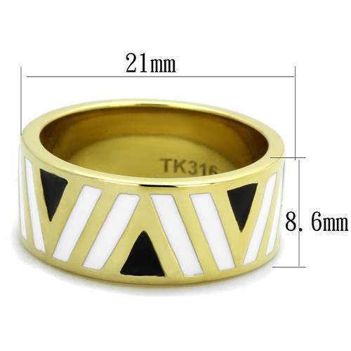 TK2037 - IP Gold(Ion Plating) Stainless Steel Ring with Epoxy in Multi Color-1