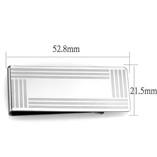 TK2078 - High polished (no plating) Stainless Steel Money clip with No Stone-1