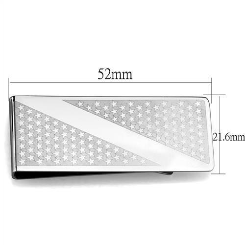 TK2080 - High polished (no plating) Stainless Steel Money clip with No Stone-1