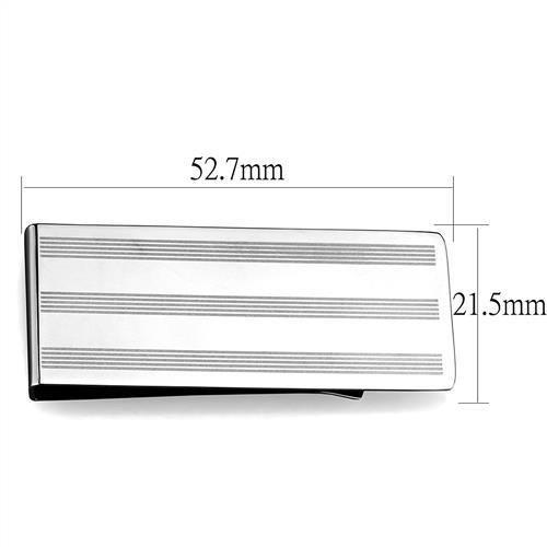 TK2081 - High polished (no plating) Stainless Steel Money clip with No Stone-1