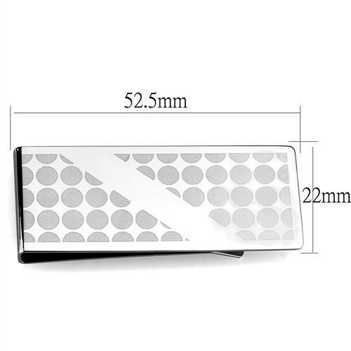 TK2082 - High polished (no plating) Stainless Steel Money clip with No Stone-1