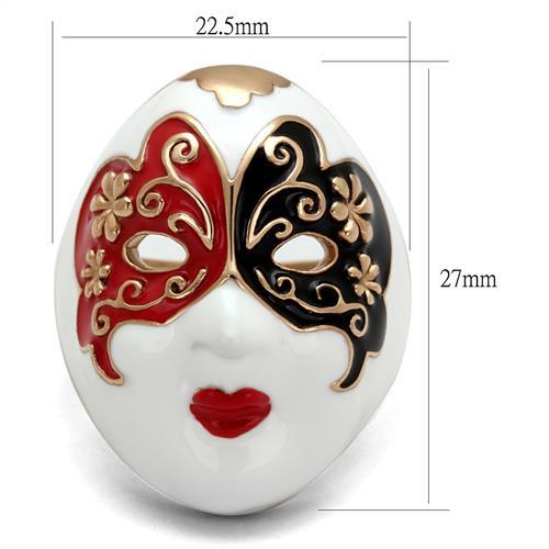 TK2142 - IP Rose Gold(Ion Plating) Stainless Steel Ring with Epoxy in Multi Color-1