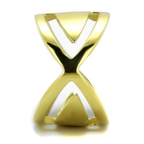 TK2157 - IP Gold(Ion Plating) Stainless Steel Ring with No Stone-3