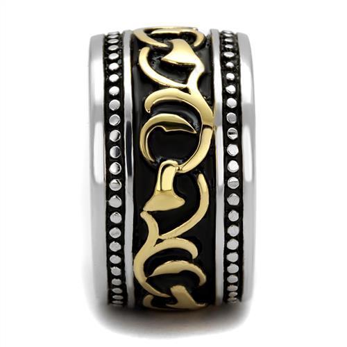 TK2234 - Two-Tone IP Gold (Ion Plating) Stainless Steel Ring with Epoxy in Jet-3