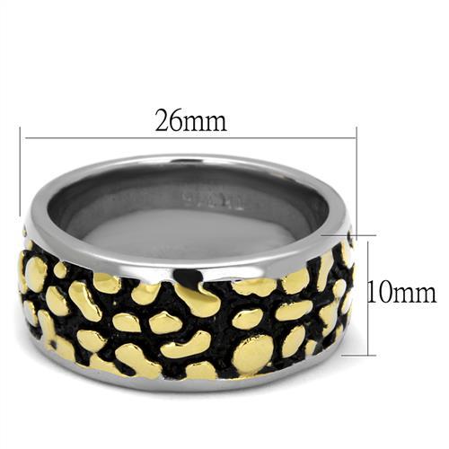 TK2238 - Two-Tone IP Gold (Ion Plating) Stainless Steel Ring with Epoxy in Jet-1