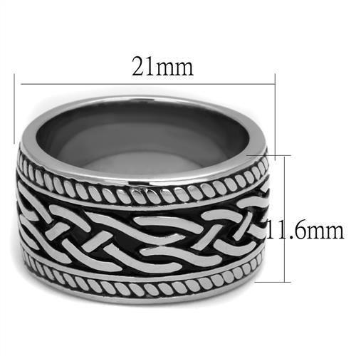 TK2239 - High polished (no plating) Stainless Steel Ring with Epoxy in Jet-1
