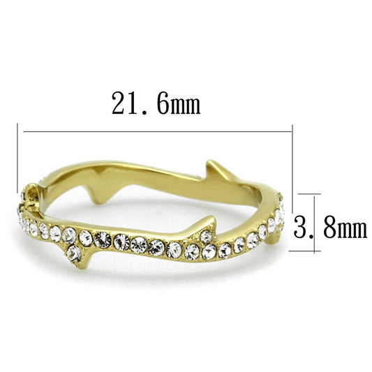 TK2255 - IP Gold(Ion Plating) Stainless Steel Ring with Top Grade Crystal in Clear-1