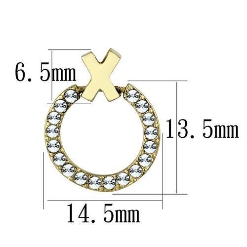 TK2271 - IP Gold(Ion Plating) Stainless Steel Earrings with Top Grade Crystal in Clear-1