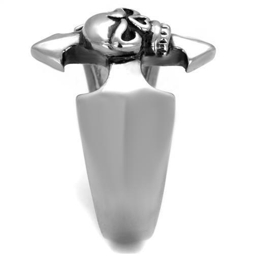 TK2318 - High polished (no plating) Stainless Steel Ring with Epoxy in Jet-3