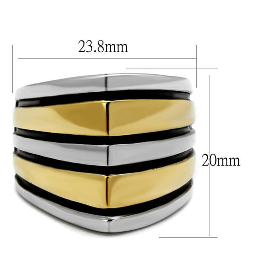 TK2367 - Two-Tone IP Gold (Ion Plating) Stainless Steel Ring with Epoxy in Jet-1