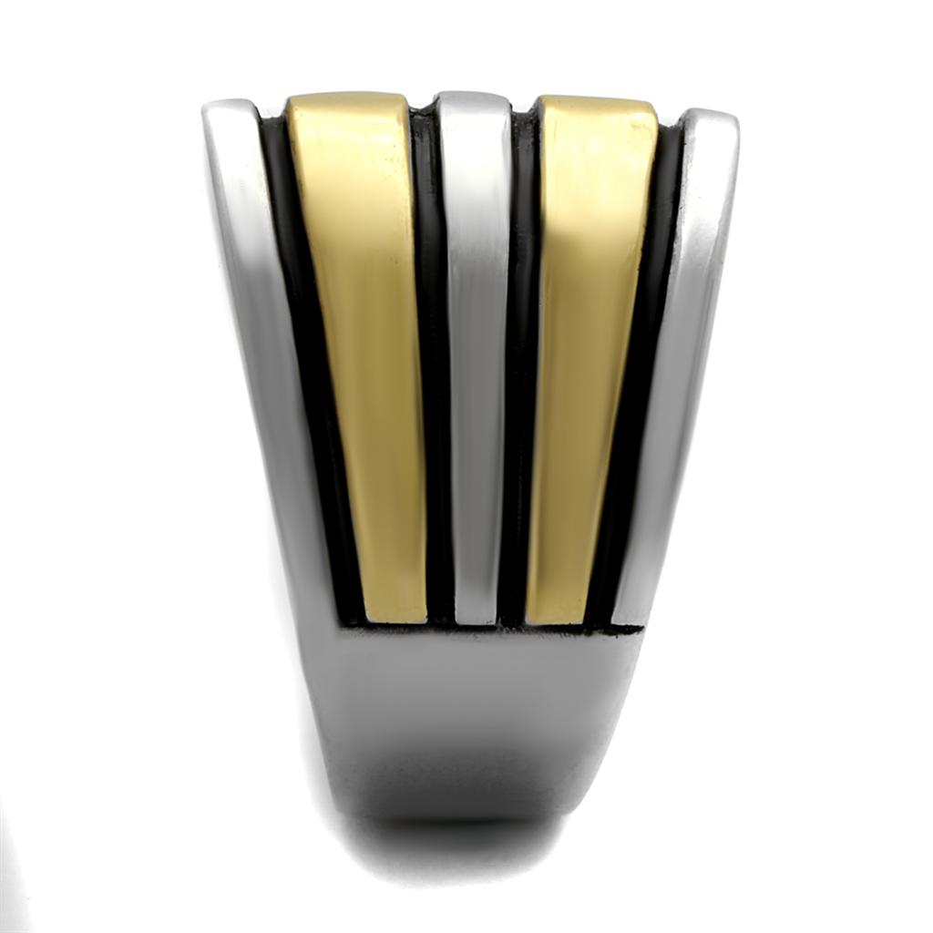 TK2367 - Two-Tone IP Gold (Ion Plating) Stainless Steel Ring with Epoxy in Jet-3
