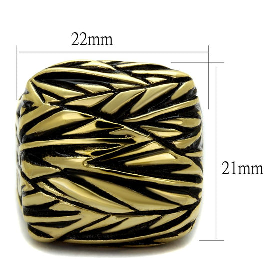 TK2370 - Two-Tone IP Gold (Ion Plating) Stainless Steel Ring with Epoxy in Jet-1