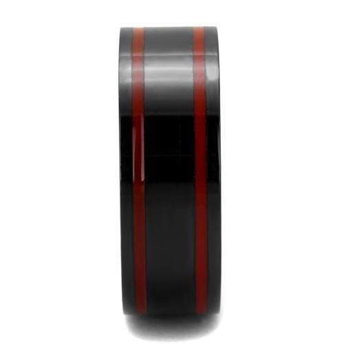 TK2407 - IP Black(Ion Plating) Stainless Steel Ring with Epoxy in Siam-3