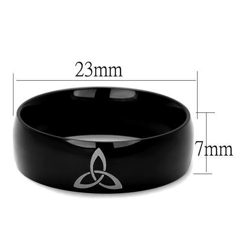 TK2408 - Two-Tone IP Black Stainless Steel Ring with No Stone-1