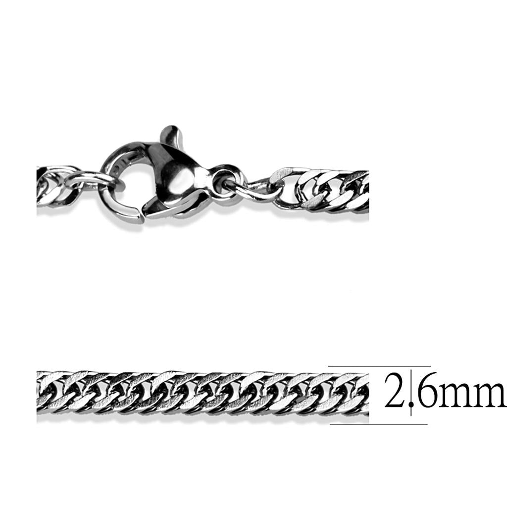 TK2429 - High polished (no plating) Stainless Steel Chain with No Stone-2
