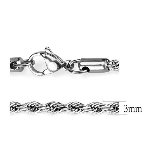 TK2434 - High polished (no plating) Stainless Steel Chain with No Stone-2