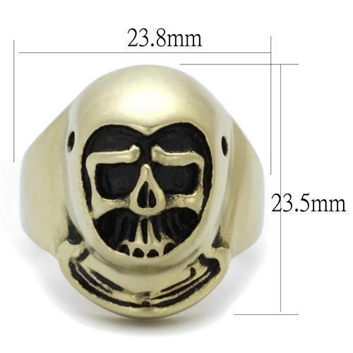 TK2447 - IP Antique Copper Stainless Steel Ring with Epoxy in Jet-1