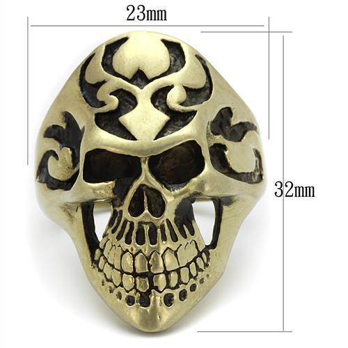 TK2448 - IP Antique Copper Stainless Steel Ring with Epoxy in Jet-1