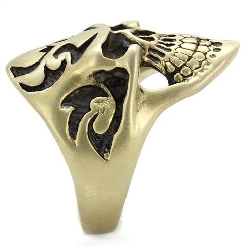 TK2448 - IP Antique Copper Stainless Steel Ring with Epoxy in Jet-3